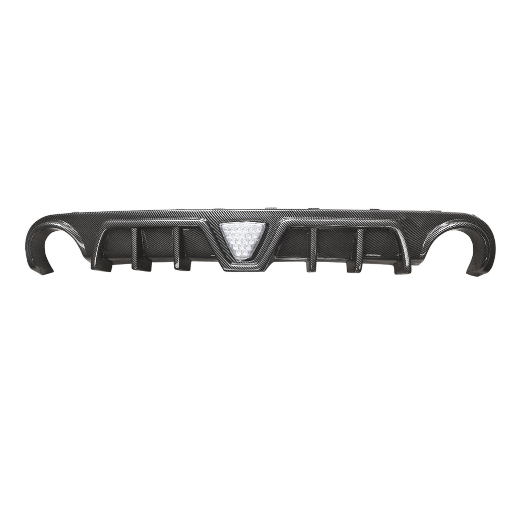 For 2012-2014 Chrysler 300 SRT8 Rear Diffuser Lip With Brake Light Carbon Fiber Look