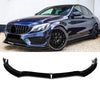 For 2015-2018 Mercedes-Benz C Class W205 Sport Front Lip Gloss Black