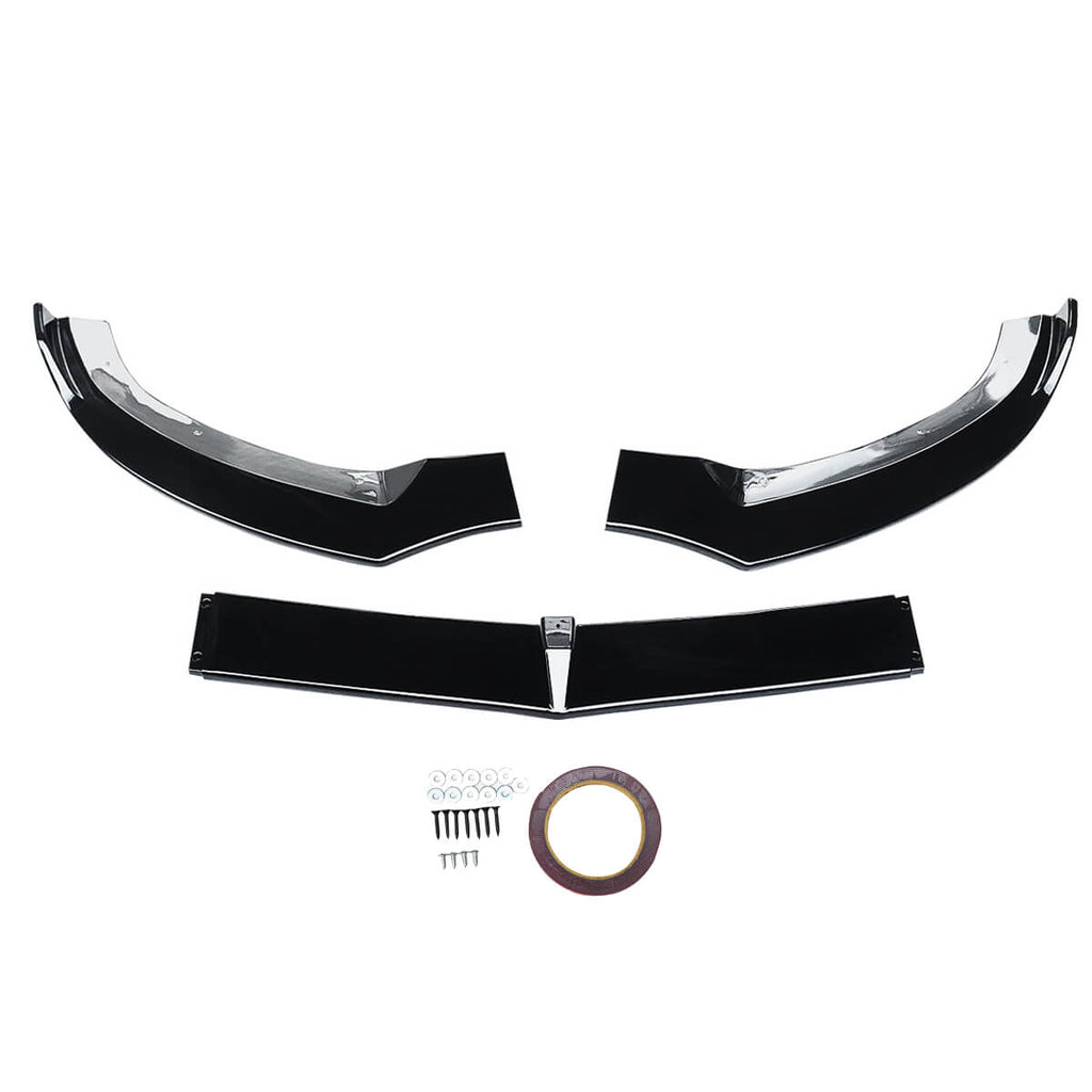 For 2015-2018 Mercedes-Benz C Class W205 Sport Front Lip Gloss Black