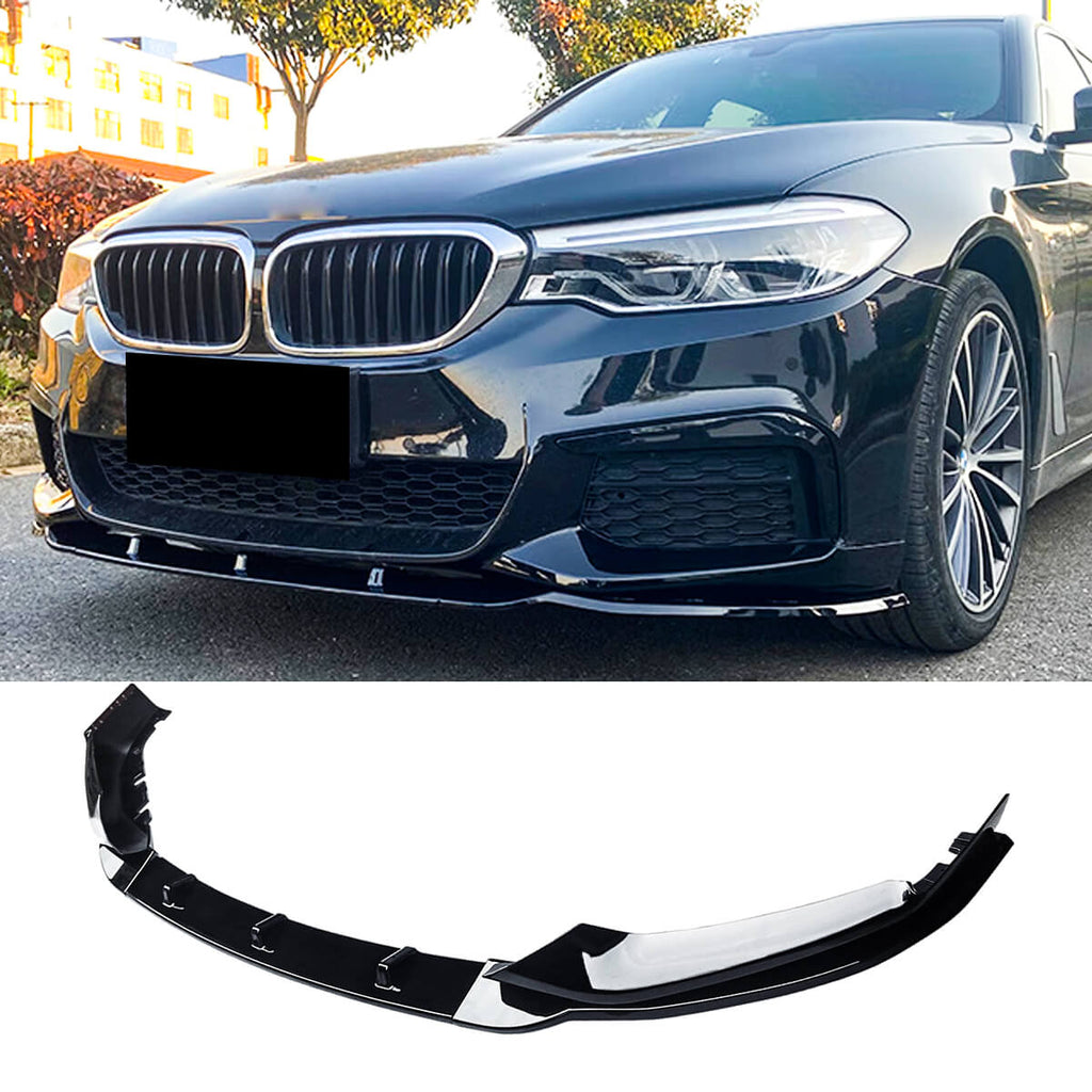 For 2017-2020 BMW 5 Series G30 G38 M-Sport Front Lip ABS Gloss Black