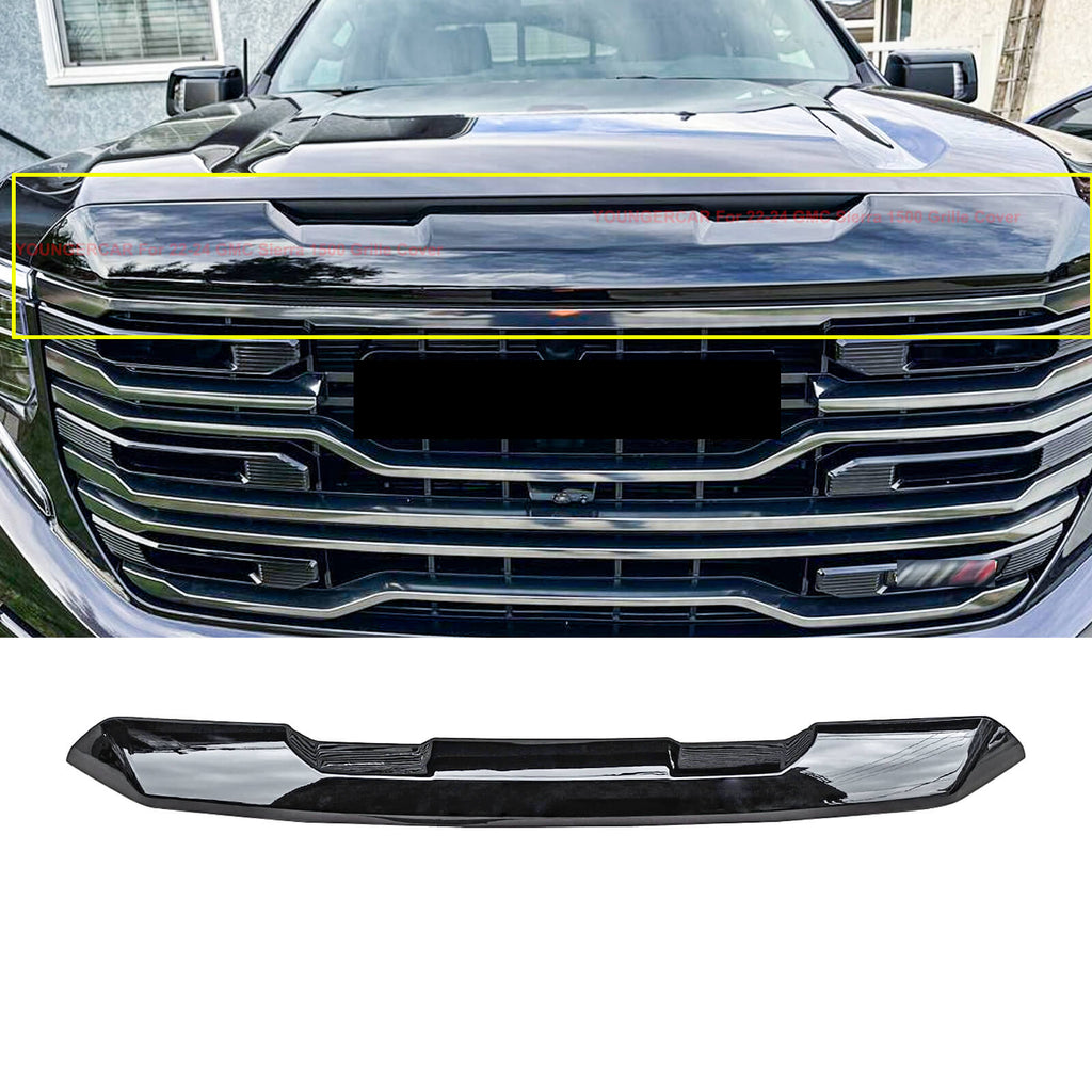 YOUNGERCAR For 2022-2024 GMC Sierra 1500 Upper Grille Cover Hood Bulge ABS Non-replacement