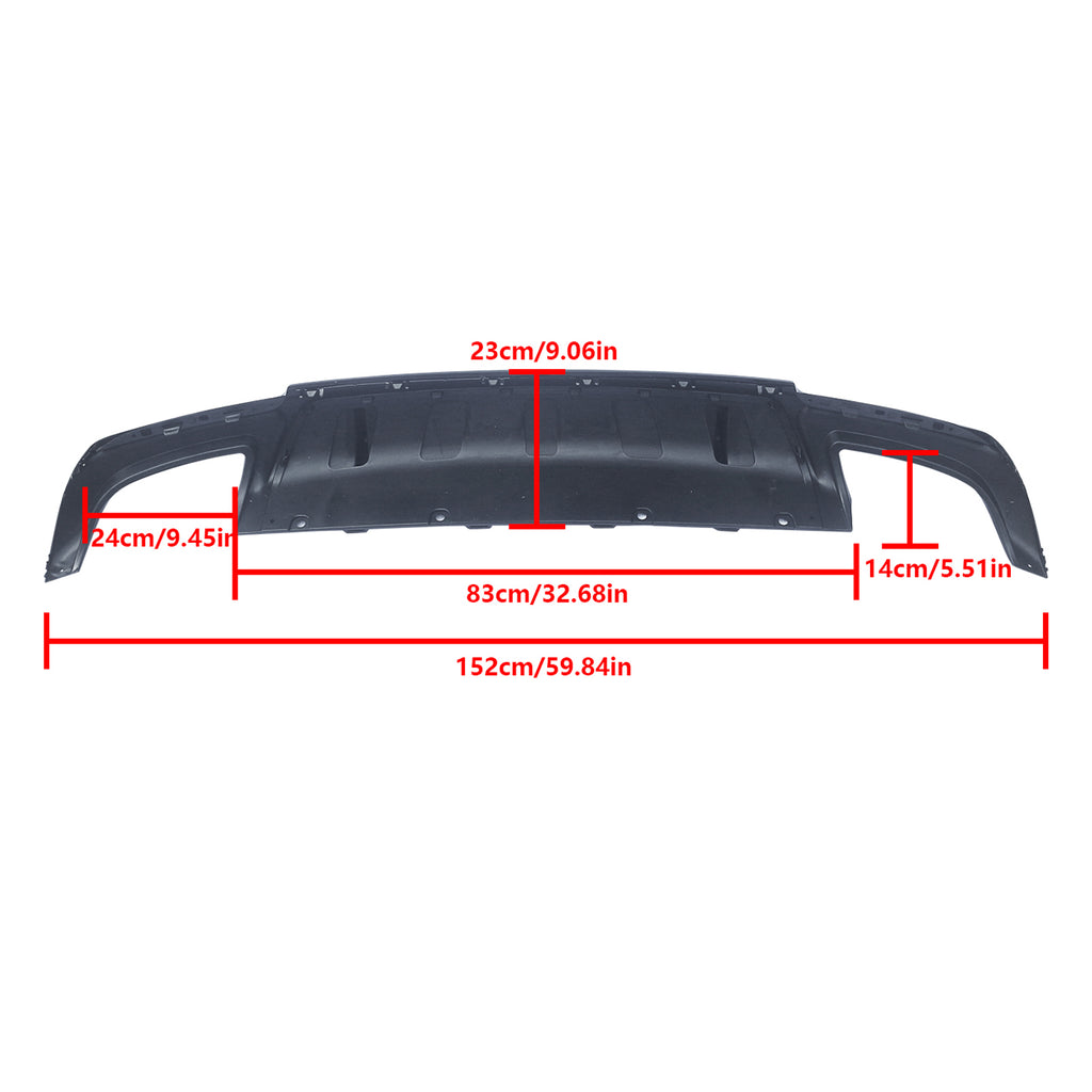 For 2015-2023 Chrysler 300 Rear Diffuser Dual Rectangle Exhaust Matte Black