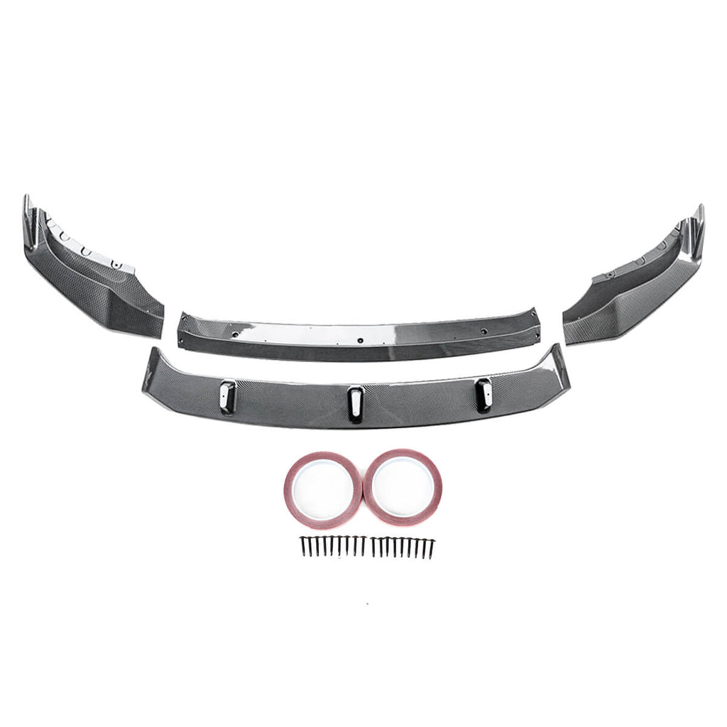 For 2019-2023 BMW X5 G05 M-Sport Front Bumper Lip 4PCs Carbon Fiber Look