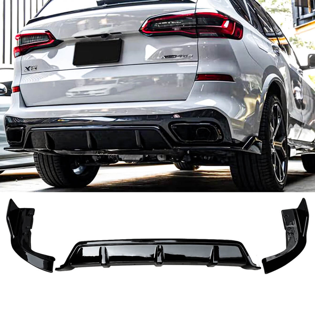 For 2019-2023 BMW X5 G05 M-Sport Rear Bumper Lip Gloss Black