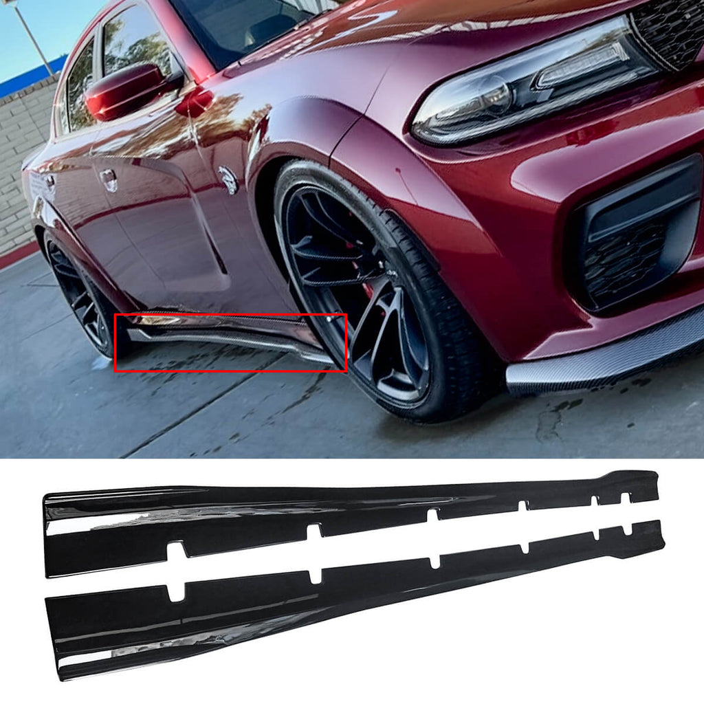 For 2020-2023 Dodge Charger Scat Pack Widebody Side Skirts Gloss Black
