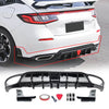 For 2022-2024 11th Honda Civic Hatchback Rear Bumper Lip ABS Gloss Black