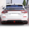 For 2022-2024 11th Honda Civic Hatchback Rear Bumper Lip ABS Gloss Black