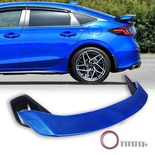 For 2022 2023 11th Honda Civic Hatchback High Wing Blue Rear Spoiler