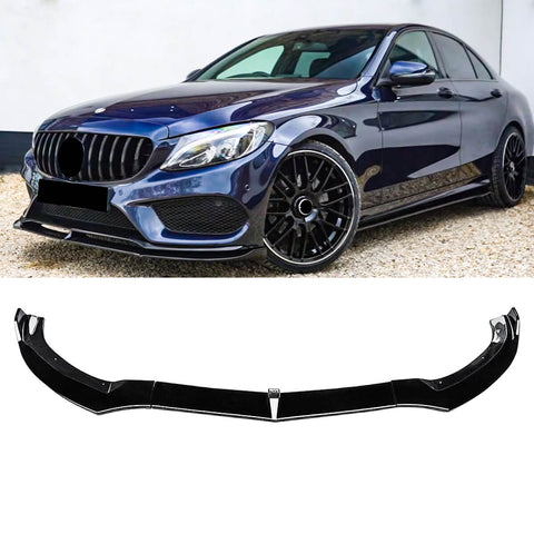 For 2015-2018 Mercedes-Benz C Class W205 Sport Front Lip Gloss Black