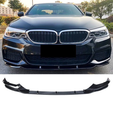 For 2017-2020 BMW 5 Series G30 G38 M-Sport Front Lip ABS Gloss Black