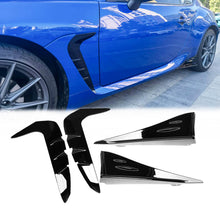 For 2022 2023 Toyota GR86 Subaru BRZ Side Splitters Vent Covers Gloss Black