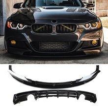 For 2012-2018 BMW 3-Series F30 F31 M Sport Front Bumper Lip Rear Diffuser ABS Gloss Black