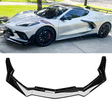 For Chevy Corvette C8 Front Splitters ZR1 Style Black Carbon Flash